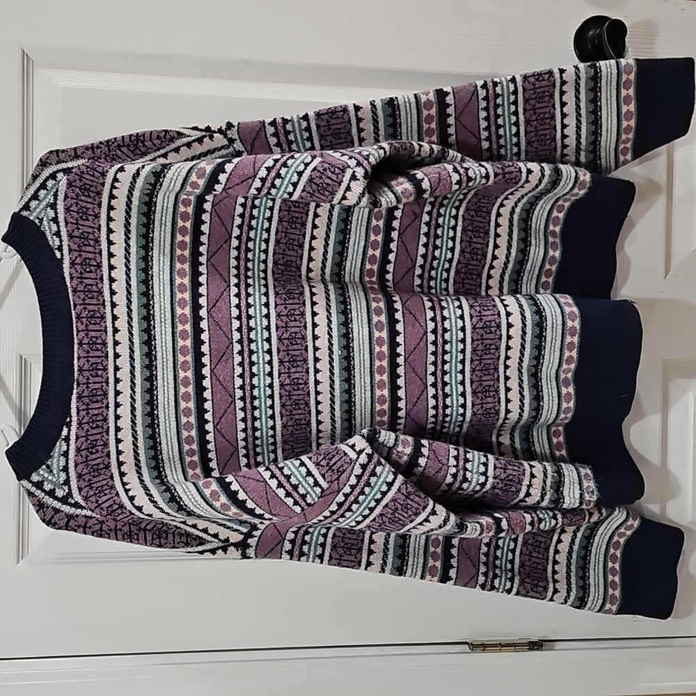 Oversized Striped Multicolor Women's Sweater - Picture 4 of 8